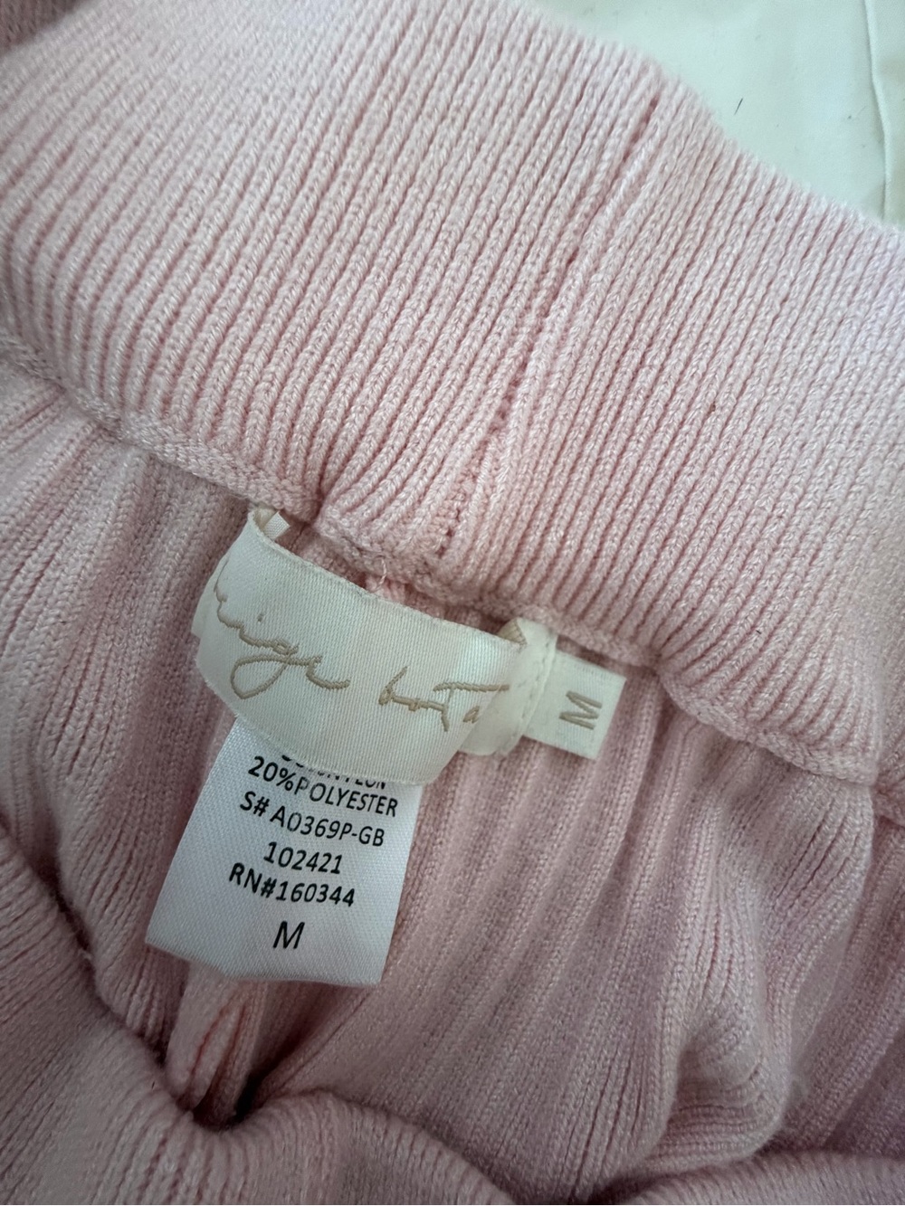 Soft Ribbed Wide-Leg Lounge Pants - Light Pink - Picture 3 of 5